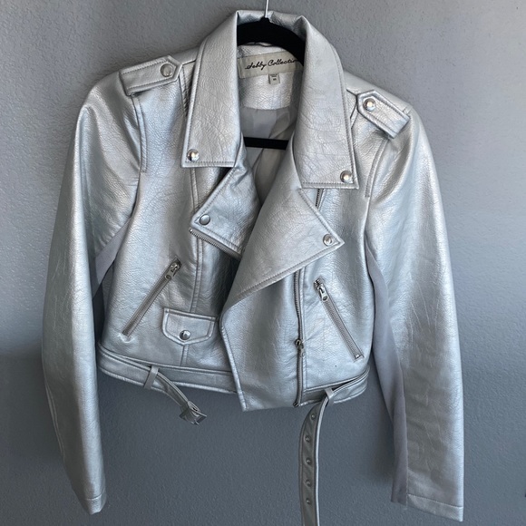 Motorcycle style silver jacket - Picture 2 of 2